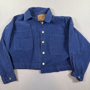 Gameday Social UNC Tar Heels Blue Cropped Cotton Twill Jacket Small NWT